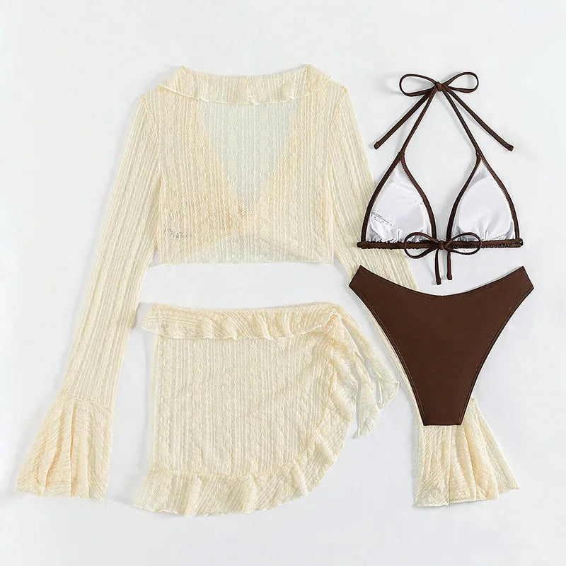 Summer Solid Bikini Set