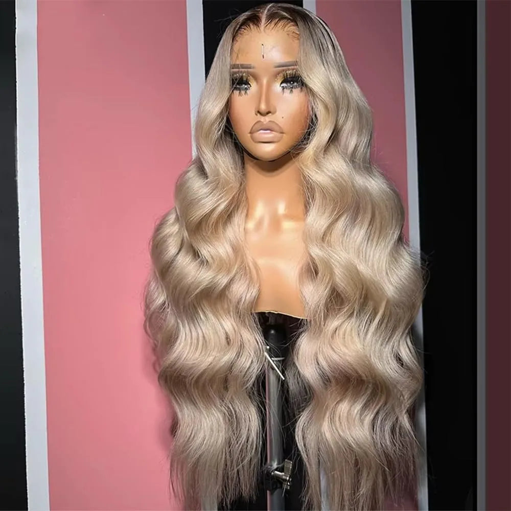 Blonde with Root Colored Lace Front Wigs