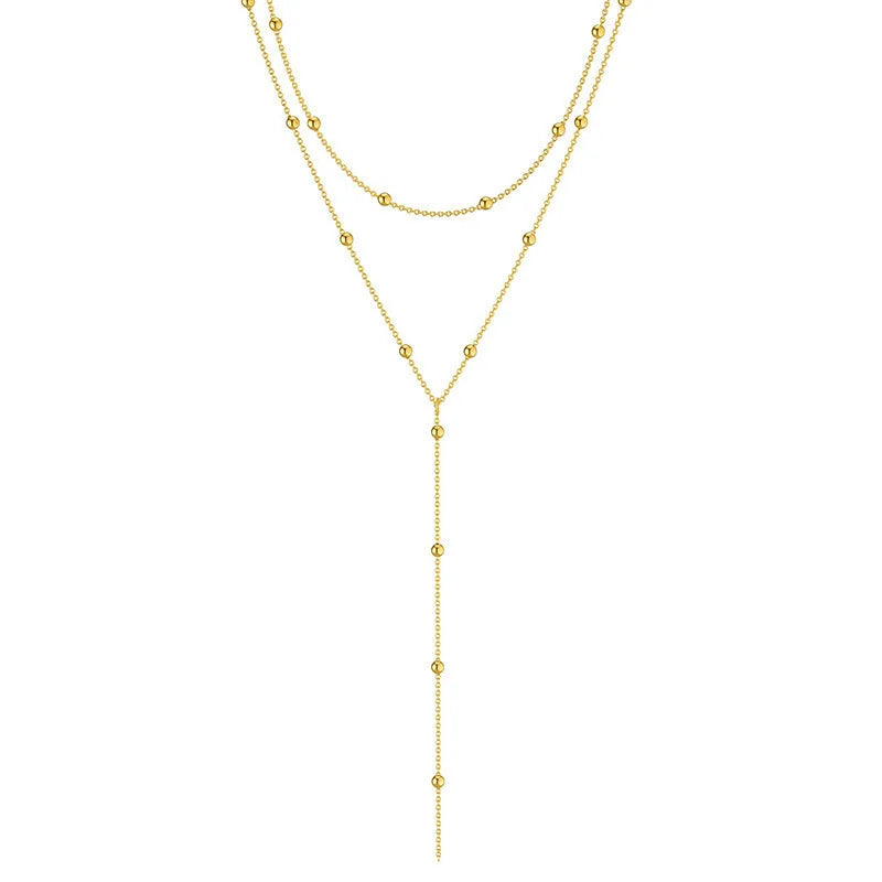 Gold Plated Lariat Necklace